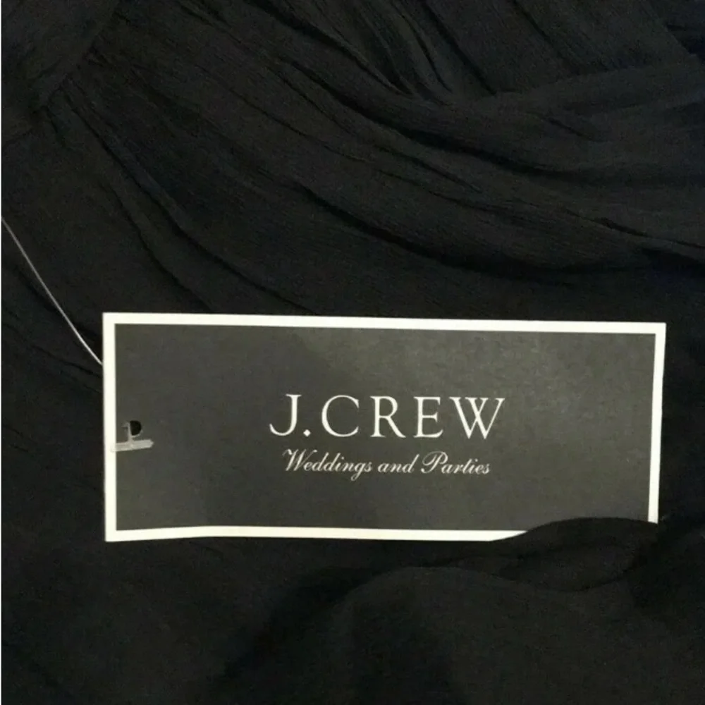 J Crew Nadia Dress Size 4 Black Silk Chiffon Weddings & Parties Womens NWT